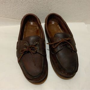 Gokey Mens Vibram Brown Leather Cushioned Camp Mocs Shoes USA Sz 13D #5713